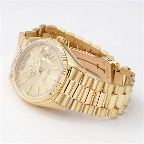 rolex president gold links|pre owned rolex president gold.